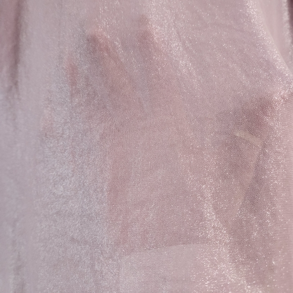 Vintage BeBe Lavender Sheer Tuxedo V Neck Style Blouse Size Medium - Picture 9 of 13